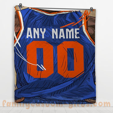 Custom Premium Quilt Blanket New York Jersey Basketball Personalized Quilt Gifts for Her & Him